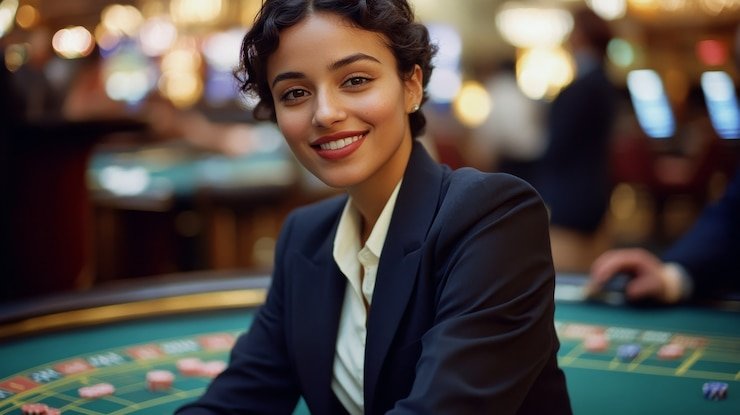 Red Tiger live dealer mobile interface on heylink asiktoto app showing real-time blackjack table